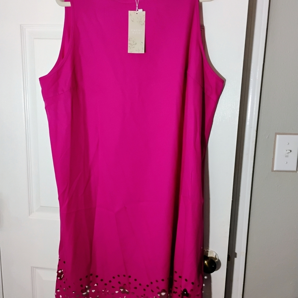 NWT EMERY ROSE  SIZE‎ 3X Pink Sleeveless Midi Dress CUT OUT HEM